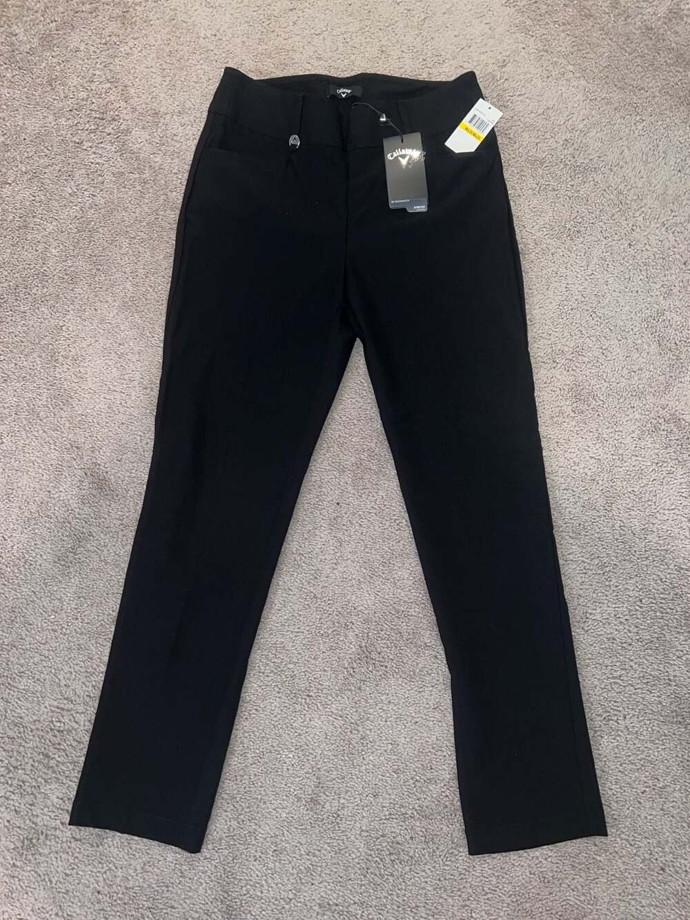 Callaway Women's TrueSculpt Pull-On Tech Stretch Golf Pants, Caviar Black
